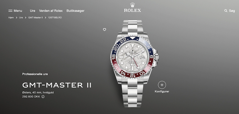 Rolex GMT Master 11 i hvidguld